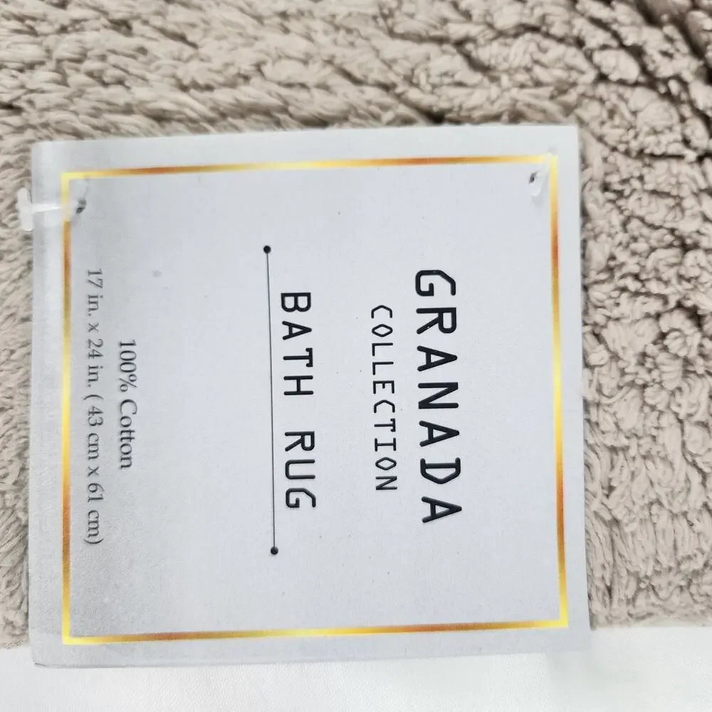 Better Trends Granada Sand 100% Cotton Bath Rug 17x24 Absorbent Non-Skid Mat